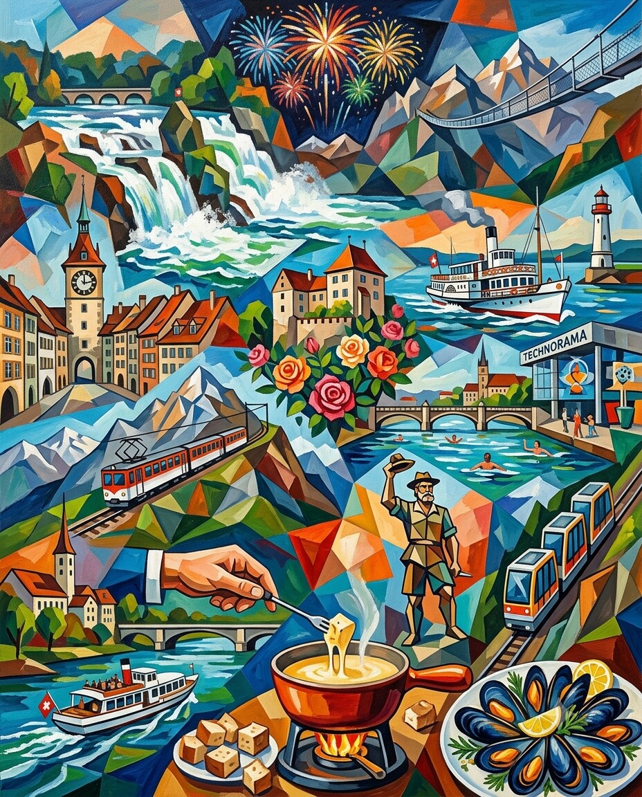 Schweiz 2022 im Stil von Picasso